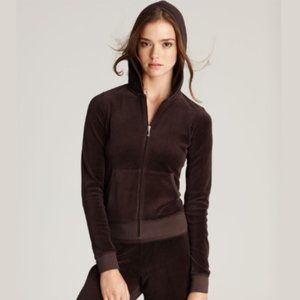 Juicy Couture Velour Zip Up Hoodie Jacket Sweater - L